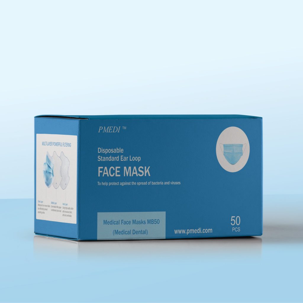 PMedi Surgical Mask Disposable 3-Layer (Packs of 10 or 50) - Free Shipping - PMedi.com